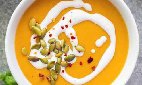 Warm Mulligatawny Vegetable Soup in a bowl